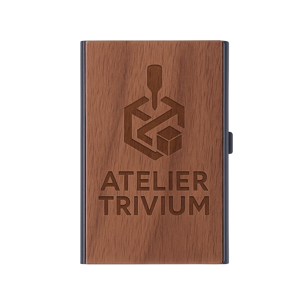 Porte-cartes de visite en bois de noyer – Élégance naturelle et design professionnel