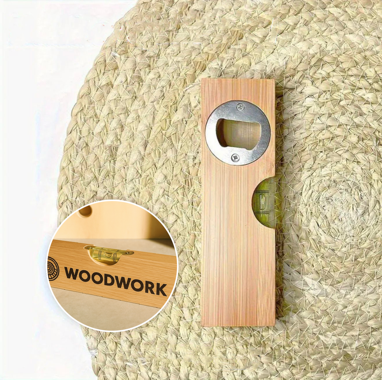 Ouvre-bouteille en Acier Inoxydable avec Manche en Bois Recyclé – Gravure Personnalisée
