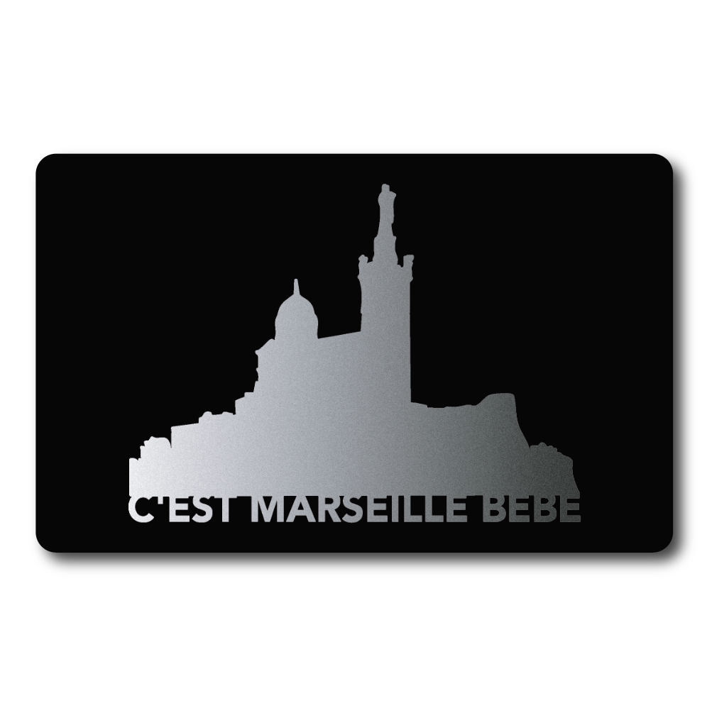 Carte Métal Gravée – Notre-Dame de la Garde “C’est Marseille Bébé !