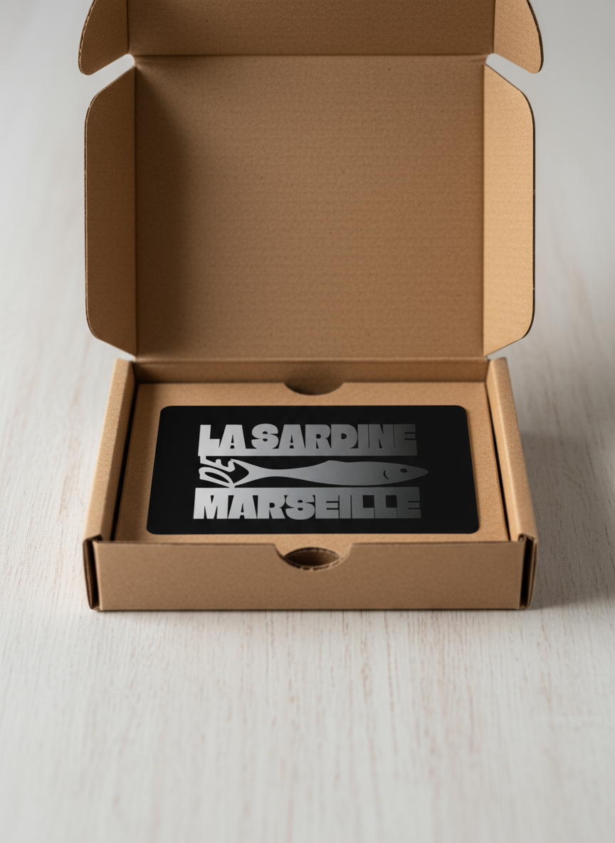 Carte metal skyline La sardine de Marseille