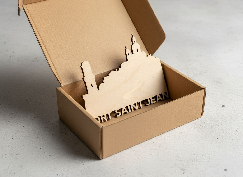 Décoration Murale Découpe sur bois – Skyline « Fort Saint-Jean – Marseille » (20 × 15 cm)