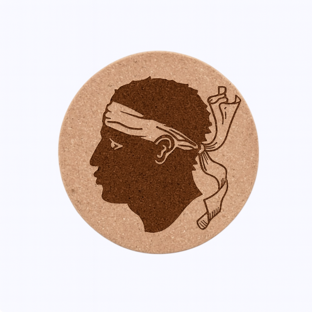 Sous-verre rond en liège naturel 10 cm – Gravure personnalisée au laser – Vendu par 4EX