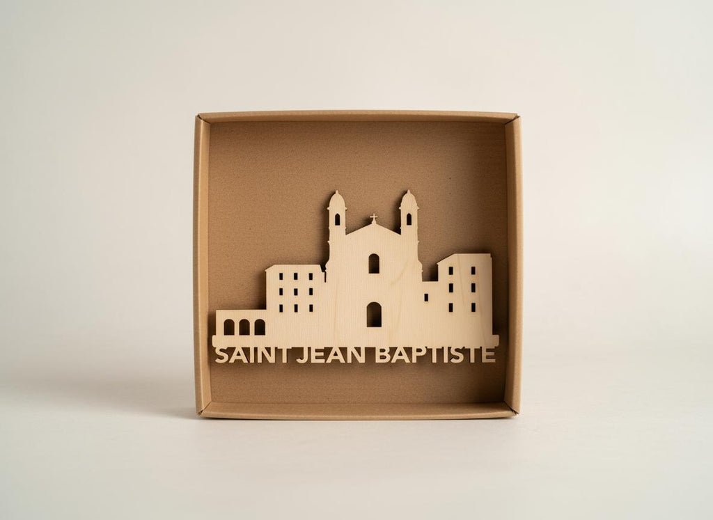 Eglise Saint-Jean-Baptiste_Decoupe laser sur bois_25x15cm