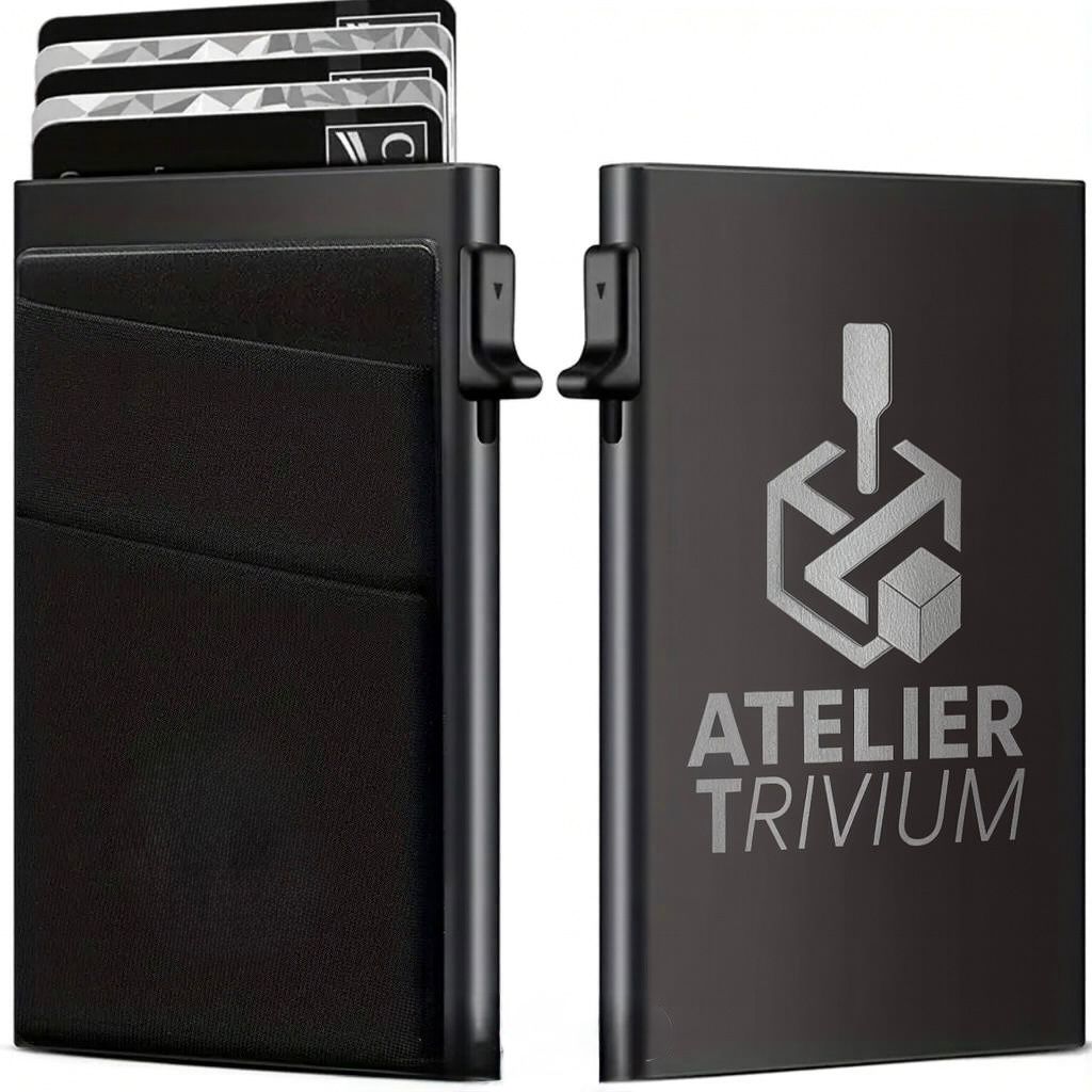 Porte-cartes automatique en Aluminium – Gravure Personnalisée & Blocage RFID