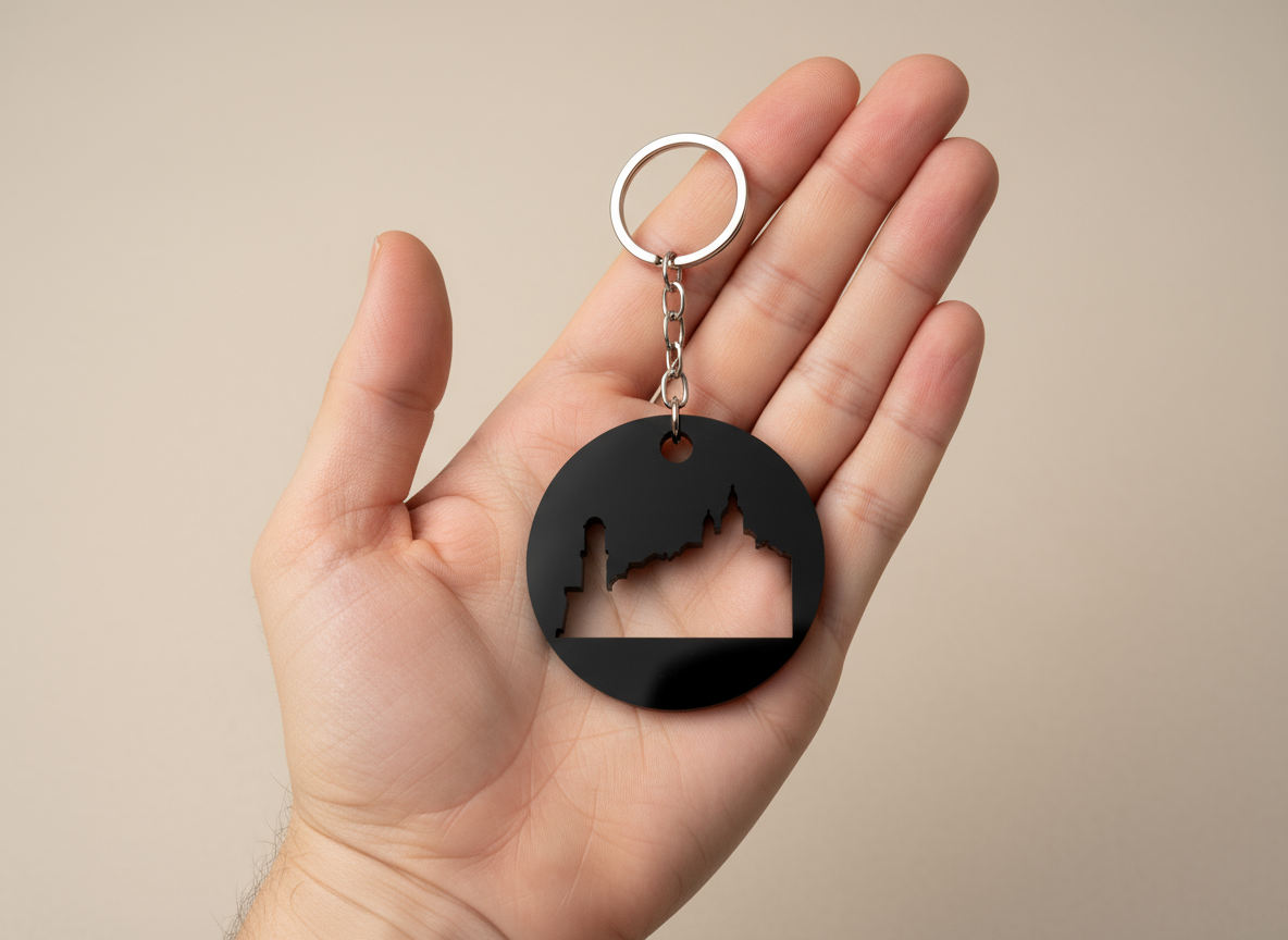 Porte-clés en Plexiglas Brillant – “Fort Saint Jean” Marseille