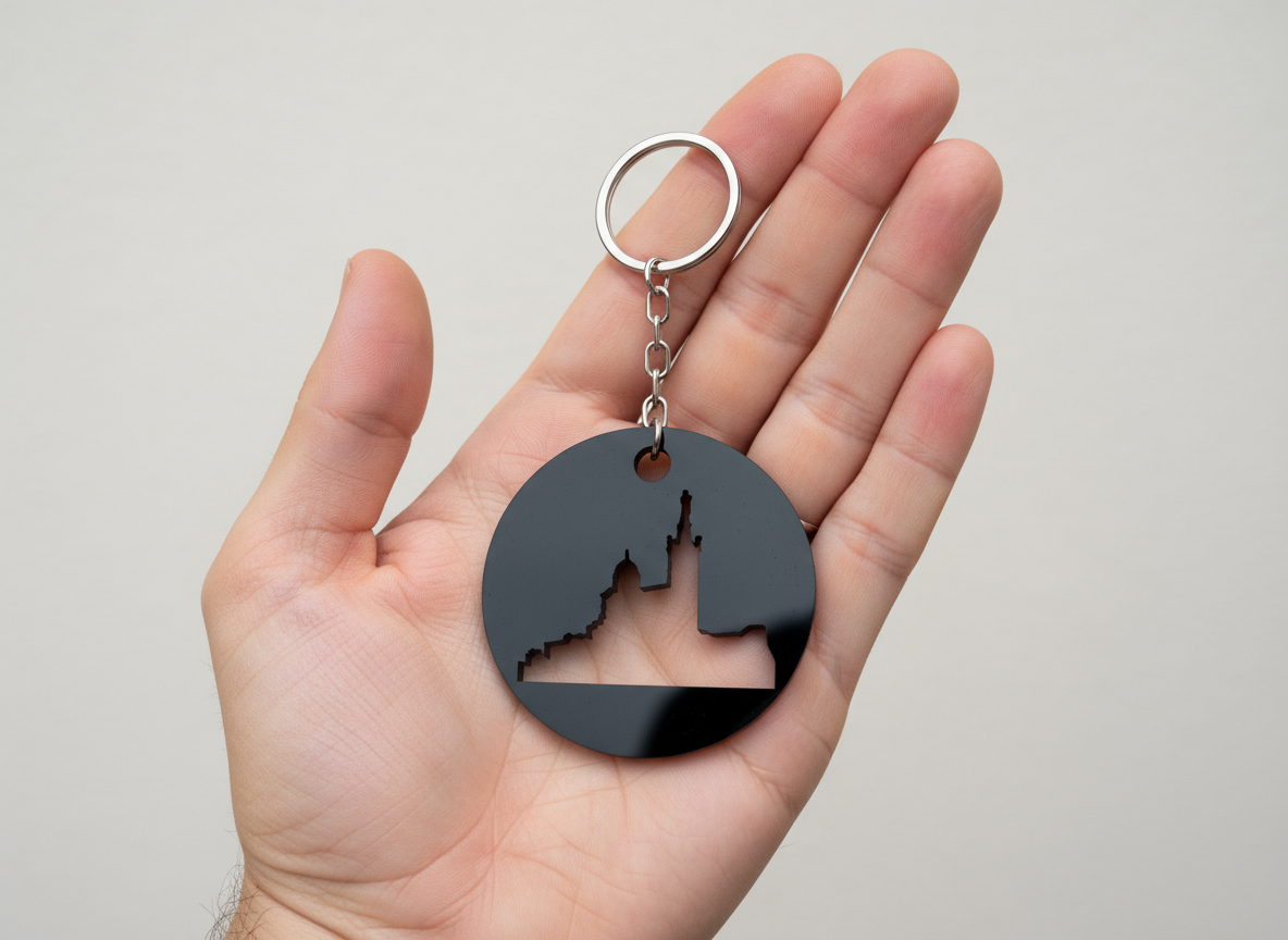 Porte-clés en Plexiglas Brillant – “La Bonne Mère”