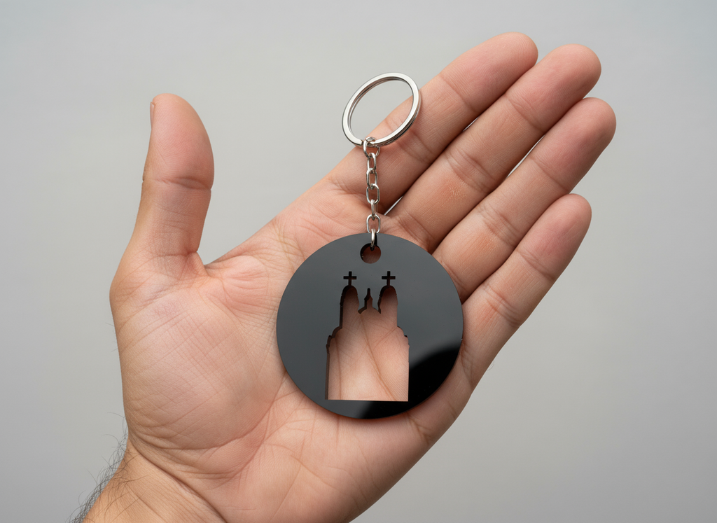 Porte-clés en Plexiglas Brillant – “Cathédrale de la Major” Marseille