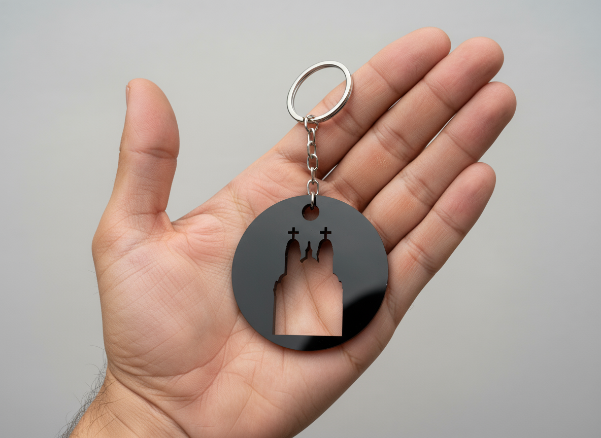 Porte-clés en Plexiglas Brillant – “Cathédrale de la Major” Marseille