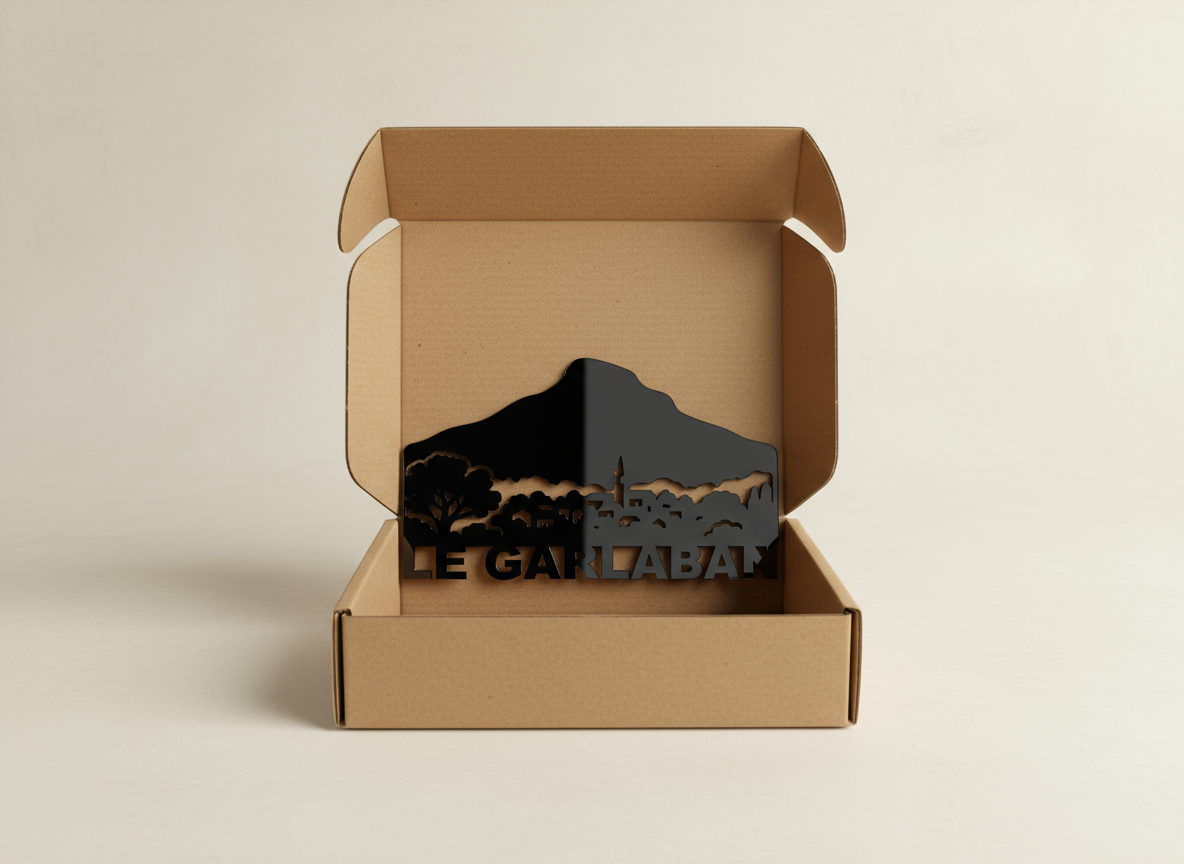 Skyline du Garlaban – Plexiglas Noir Brillant (25 x 15 cm)