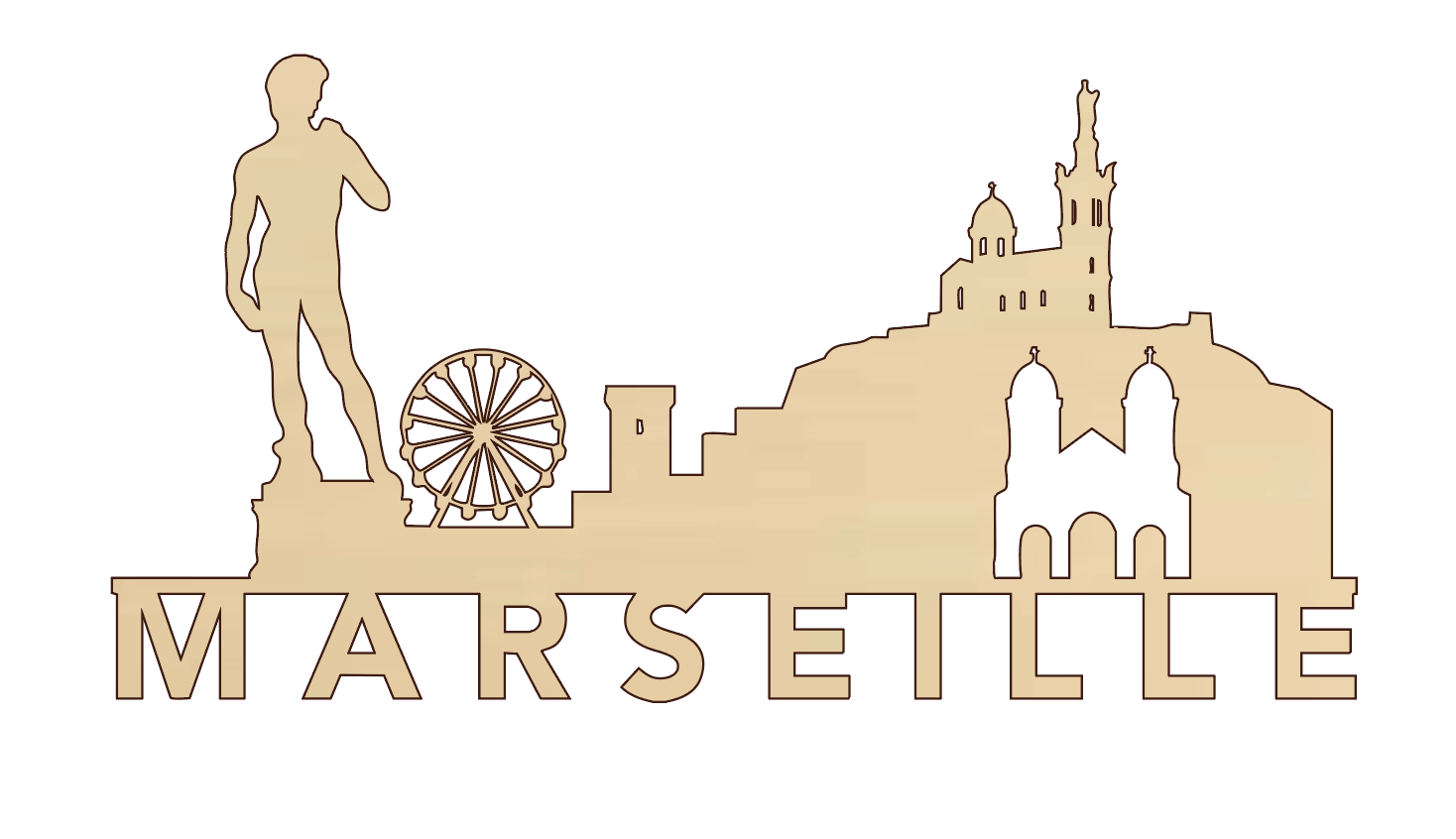 skyline Marseille, le prado statue David 