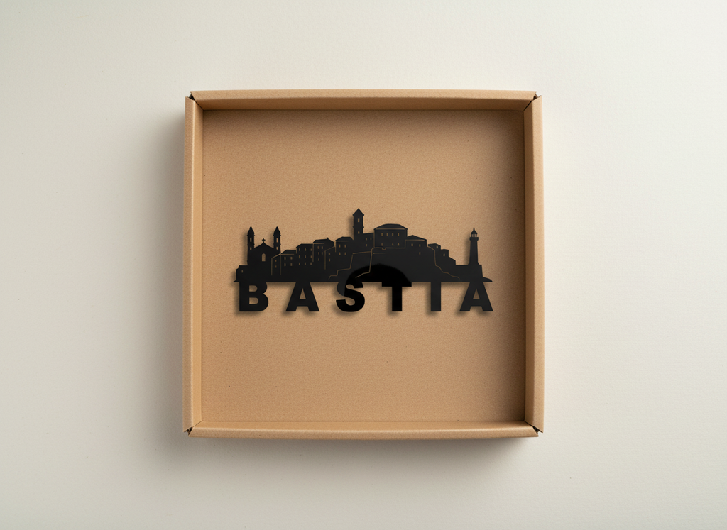 skyline bastia corse plexiglass noir brillant
