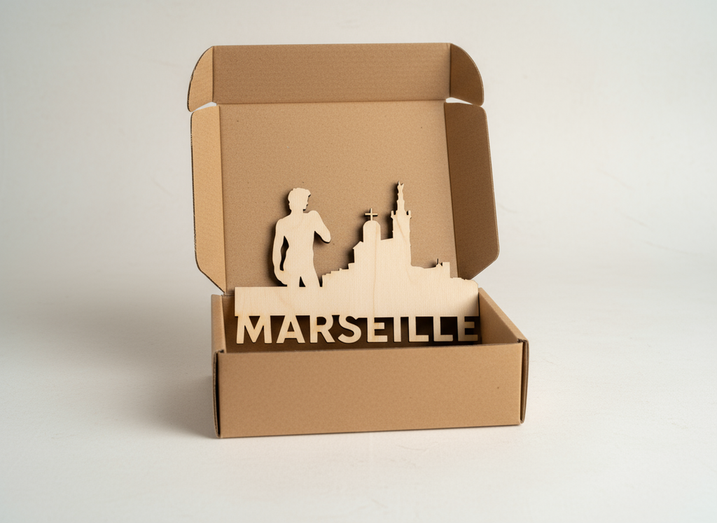 skyline marseille et la statue David