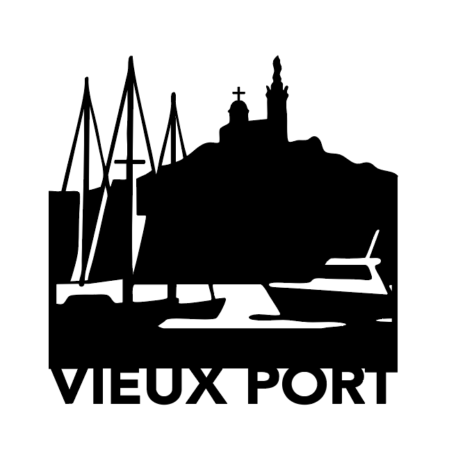 skyline simplifiée du vieux port marseille